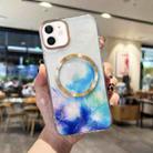 For iPhone 12 Marble MagSafe Clear Phone Case(Blue) - 1