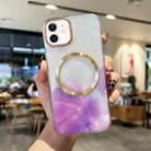 For iPhone 12 Marble MagSafe Clear Phone Case(Purple) - 1