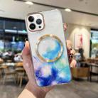 For iPhone 12 Pro Max Marble MagSafe Clear Phone Case(Blue) - 1