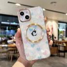 For iPhone 11 Pro Max Love Heart MagSafe Phone Case (Blue Pink) - 1