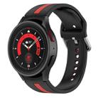 For Samsung Galaxy Watch5 / Watch5 Pro Two-color Stripe Silicone Watch Band(Black Red) - 1