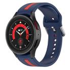 For Samsung Galaxy Watch5 / Watch5 Pro Two-color Stripe Silicone Watch Band(Blue Red) - 1