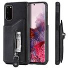 For Galaxy S20 Solid Color Double Buckle Zipper Shockproof Protective Case(Black) - 1