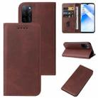 For OPPO A55s 5G / CPH2309 Magnetic Closure Leather Phone Case(Brown) - 1