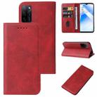 For OPPO A55s 5G / CPH2309 Magnetic Closure Leather Phone Case(Red) - 1