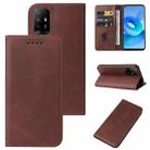 For OPPO A95 5G Magnetic Closure Leather Phone Case(Brown) - 1