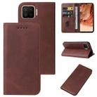 For OPPO F17 Magnetic Closure Leather Phone Case(Brown) - 1