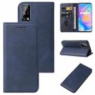 For Realme Q2 Magnetic Closure Leather Phone Case(Blue) - 1