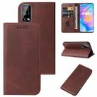 For Realme Q2 Magnetic Closure Leather Phone Case(Brown) - 1