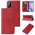 For Realme Q2 Magnetic Closure Leather Phone Case(Red) - 1