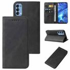 For OPPO Reno4 Magnetic Closure Leather Phone Case(Black) - 1