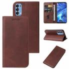 For OPPO Reno4 Magnetic Closure Leather Phone Case(Brown) - 1