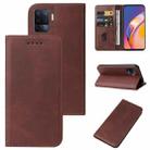 For OPPO Reno5 Lite Magnetic Closure Leather Phone Case(Brown) - 1