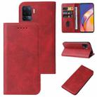 For OPPO Reno5 Lite Magnetic Closure Leather Phone Case(Red) - 1