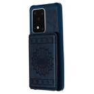 For Galaxy S20 Ultra Sun Flower Pattern Embossed Horizontal Drop-proof Mobile Phone Case with Card Slots & Wallet & Photo Holder & Stand Function(Blue) - 2