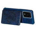 For Galaxy S20 Ultra Sun Flower Pattern Embossed Horizontal Drop-proof Mobile Phone Case with Card Slots & Wallet & Photo Holder & Stand Function(Blue) - 5
