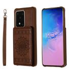 For Galaxy S20 Ultra Sun Flower Pattern Embossed Horizontal Drop-proof Mobile Phone Case with Card Slots & Wallet & Photo Holder & Stand Function(Coffee) - 1