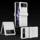 For Samsung Galaxy Z Flip4 GKK Magnetic Folding Swivel Armored Phone Case with Hinges(Silver) - 1