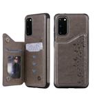 For Galaxy S20 Six Cats Embossing Pattern Shockproof Protective Case with Card Slots & Photo Frame(Grey) - 1