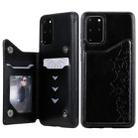 For Galaxy S20 Plus Six Cats Embossing Pattern Shockproof Protective Case with Card Slots & Photo Frame(Black) - 1