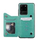For Galaxy S20 Ultra Six Cats Embossing Pattern Shockproof Protective Case with Card Slots & Photo Frame(Green) - 3