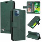 For iPhone 13 GQUTROBE Right Angle Leather Phone Case(Green) - 1