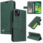 For iPhone 13 mini GQUTROBE Right Angle Leather Phone Case (Green) - 1