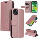 For iPhone 13 mini GQUTROBE Right Angle Leather Phone Case (Rose Gold) - 1