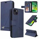 For iPhone 13 mini GQUTROBE Right Angle Leather Phone Case (Blue) - 1