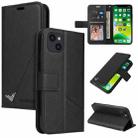 For iPhone 13 mini GQUTROBE Right Angle Leather Phone Case (Black) - 1