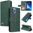 For iPhone 13 Pro GQUTROBE Right Angle Leather Phone Case (Green) - 1