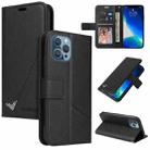 For iPhone 13 Pro GQUTROBE Right Angle Leather Phone Case (Black) - 1