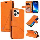For iPhone 13 Pro Max GQUTROBE Right Angle Leather Phone Case (Orange) - 1