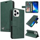 For iPhone 13 Pro Max GQUTROBE Right Angle Leather Phone Case (Green) - 1