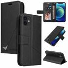 For iPhone 12 mini GQUTROBE Right Angle Leather Phone Case (Black) - 1