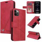 For iPhone 12 Pro GQUTROBE Right Angle Leather Phone Case(Red) - 1