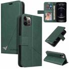 For iPhone 12 Pro GQUTROBE Right Angle Leather Phone Case(Green) - 1