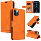 For iPhone 12 Pro Max GQUTROBE Right Angle Leather Phone Case(Orange) - 1