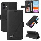 For iPhone 11 GQUTROBE Right Angle Leather Phone Case (Black) - 1