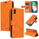 For iPhone X / XS GQUTROBE Right Angle Leather Phone Case(Orange) - 1