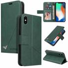 For iPhone X / XS GQUTROBE Right Angle Leather Phone Case(Green) - 1