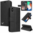For iPhone X / XS GQUTROBE Right Angle Leather Phone Case(Black) - 1