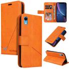 For iPhone XR GQUTROBE Right Angle Leather Phone Case(Orange) - 1