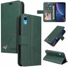 For iPhone XR GQUTROBE Right Angle Leather Phone Case(Green) - 1
