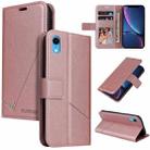 For iPhone XR GQUTROBE Right Angle Leather Phone Case(Rose Gold) - 1