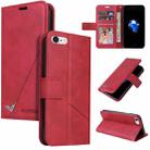 GQUTROBE Right Angle Leather Phone Case For iPhone 7 / 8 / SE 2020 / SE 2022(Red) - 1