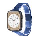 Three Beads Metal Watch Band For Apple Watch Series 8&7 41mm / SE 2&6&SE&5&4 40mm / 3&2&1 38mm(Blue) - 1