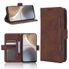 For Motorola Moto G32 Skin Feel Calf Texture Card Slots Leather Phone Case(Brown) - 1