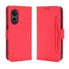 For OPPO A97 5G Skin Feel Calf Texture Card Slots Leather Phone Case(Red) - 2