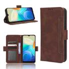 For vivo Y02s Skin Feel Calf Texture Card Slots Leather Phone Case(Brown) - 1